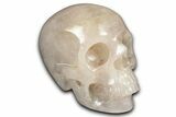 Realistic Rose Quartz Crystal Skull - Brazil #382122-1